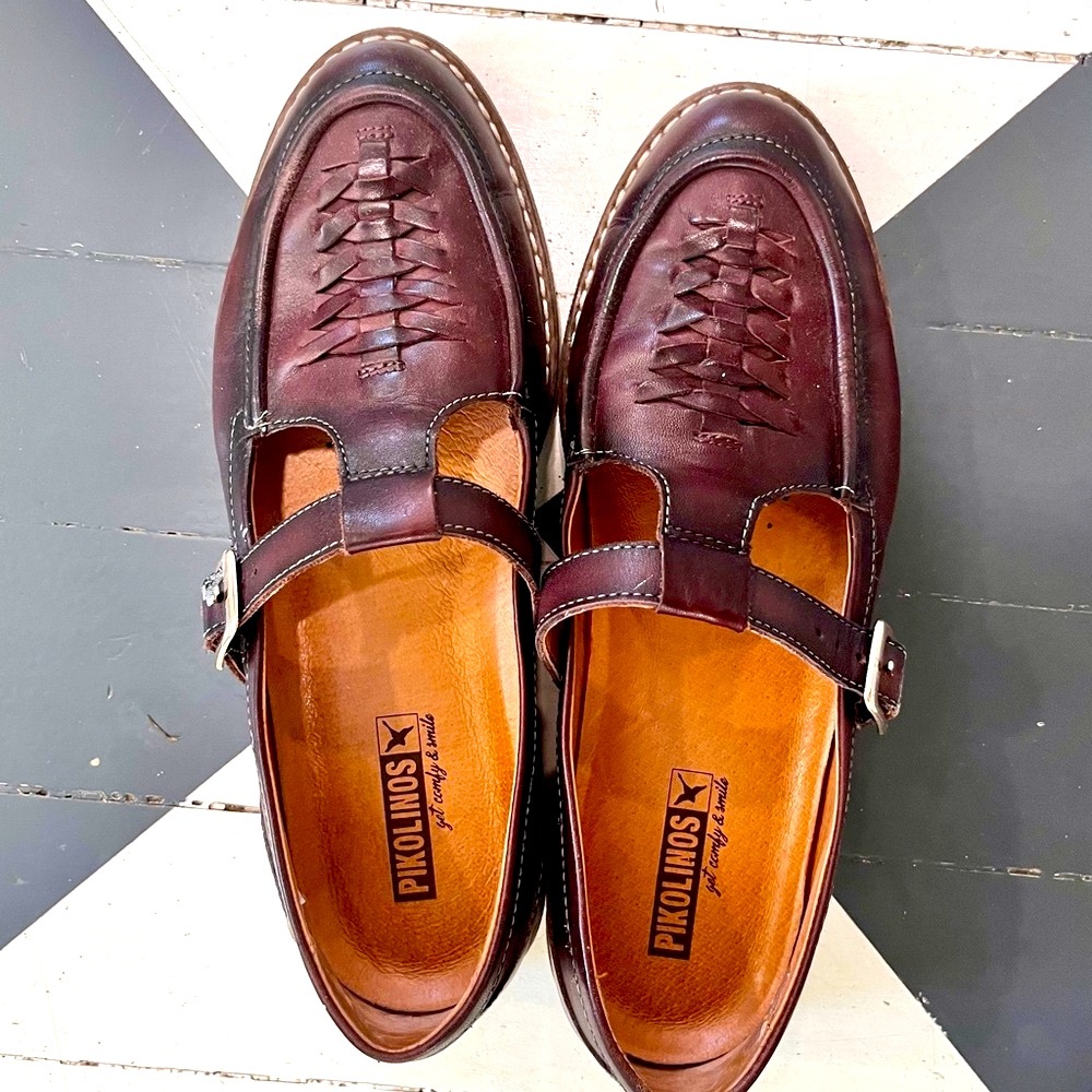 PIKOLINOS Women’s Burgundy Leather Slip-Ons - Picture 2 of 4